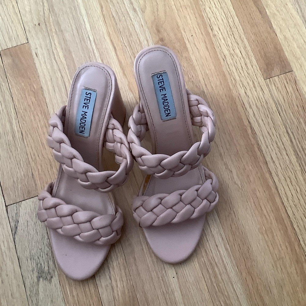 Steve Madden Beige Blush Braided Heels